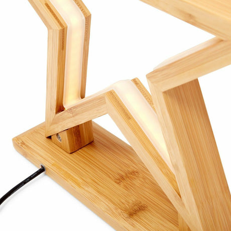33cm Bamboo Star Lamp - Table Light - Natural Decor