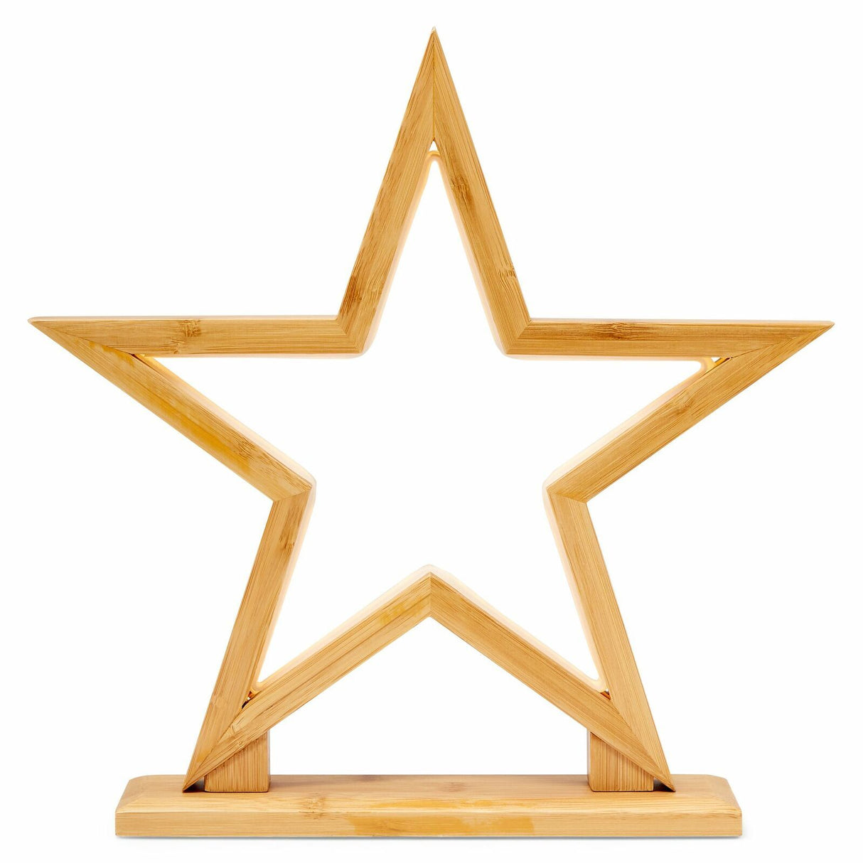 33cm Bamboo Star Lamp - Table Light - Natural Decor