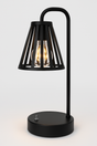 Modern Black Metal Cone Style LED Lantern Table Desk Lamp – Battery Operated Accent Light