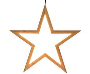 Small Bamboo Star Ceiling Light - LED Hanging Lamp - Natural Decor