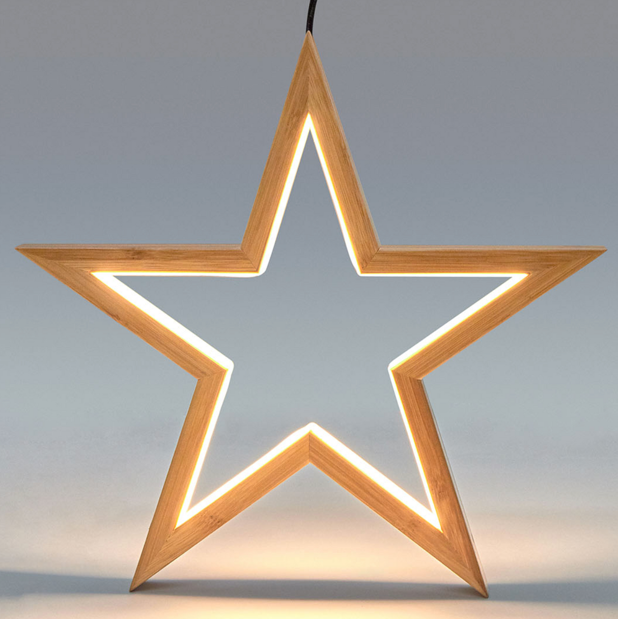 Large Bamboo Star Ceiling Light - LED Hanging Lamp - Natural Decor