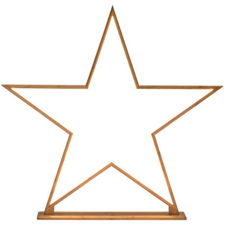 2x 87cm Bamboo Star Lamp - Table Light - Natural Decor