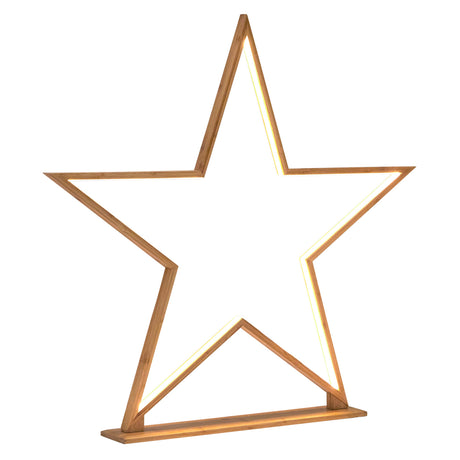 2x 87cm Bamboo Star Lamp - Table Light - Natural Decor