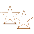 2x 87cm Bamboo Star Lamp - Table Light - Natural Decor