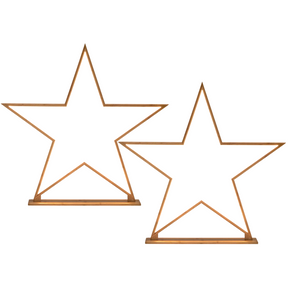2x 87cm Bamboo Star Lamp - Table Light - Natural Decor