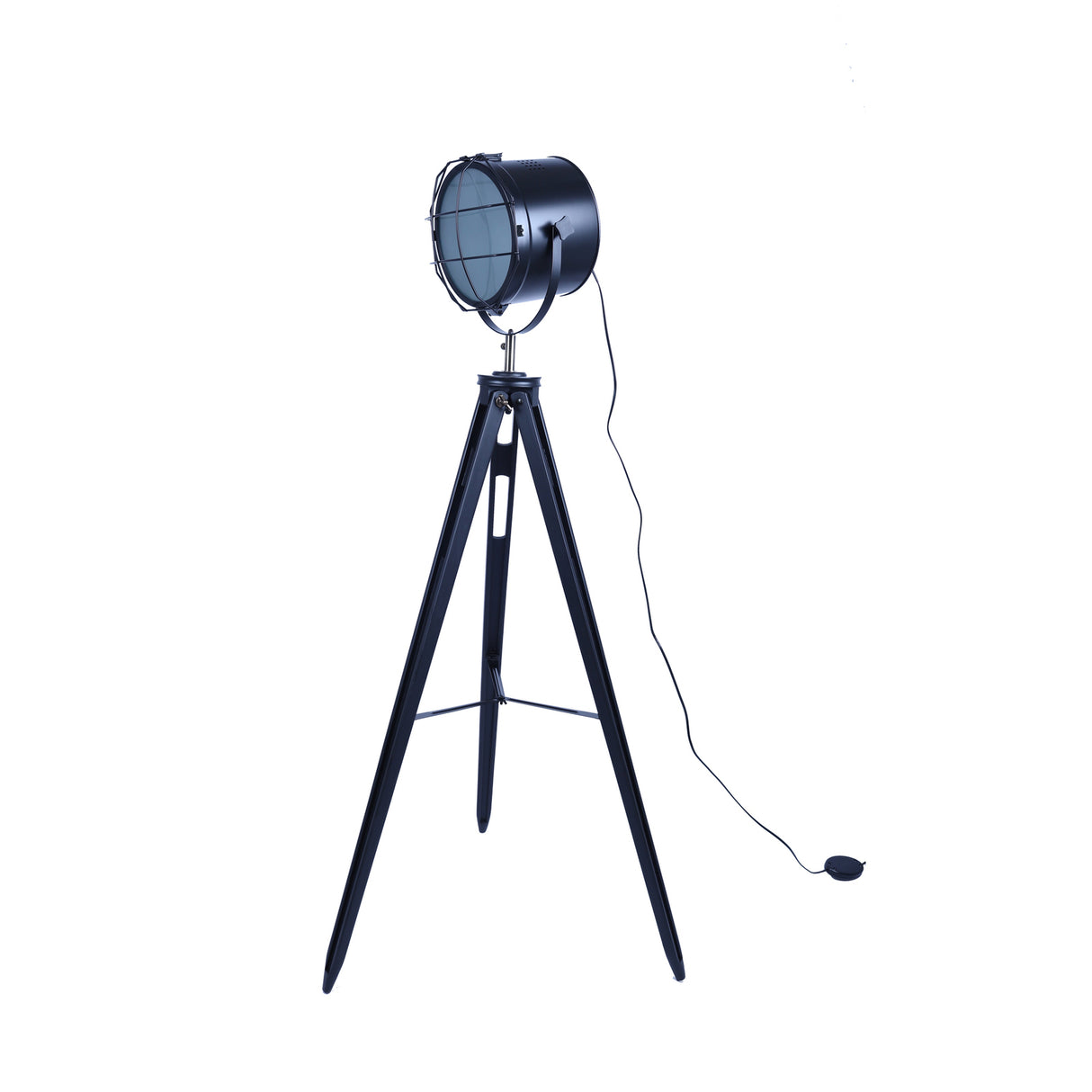 158cm Nautical Tripod Floor Lamp w/ Matte Black Search Light