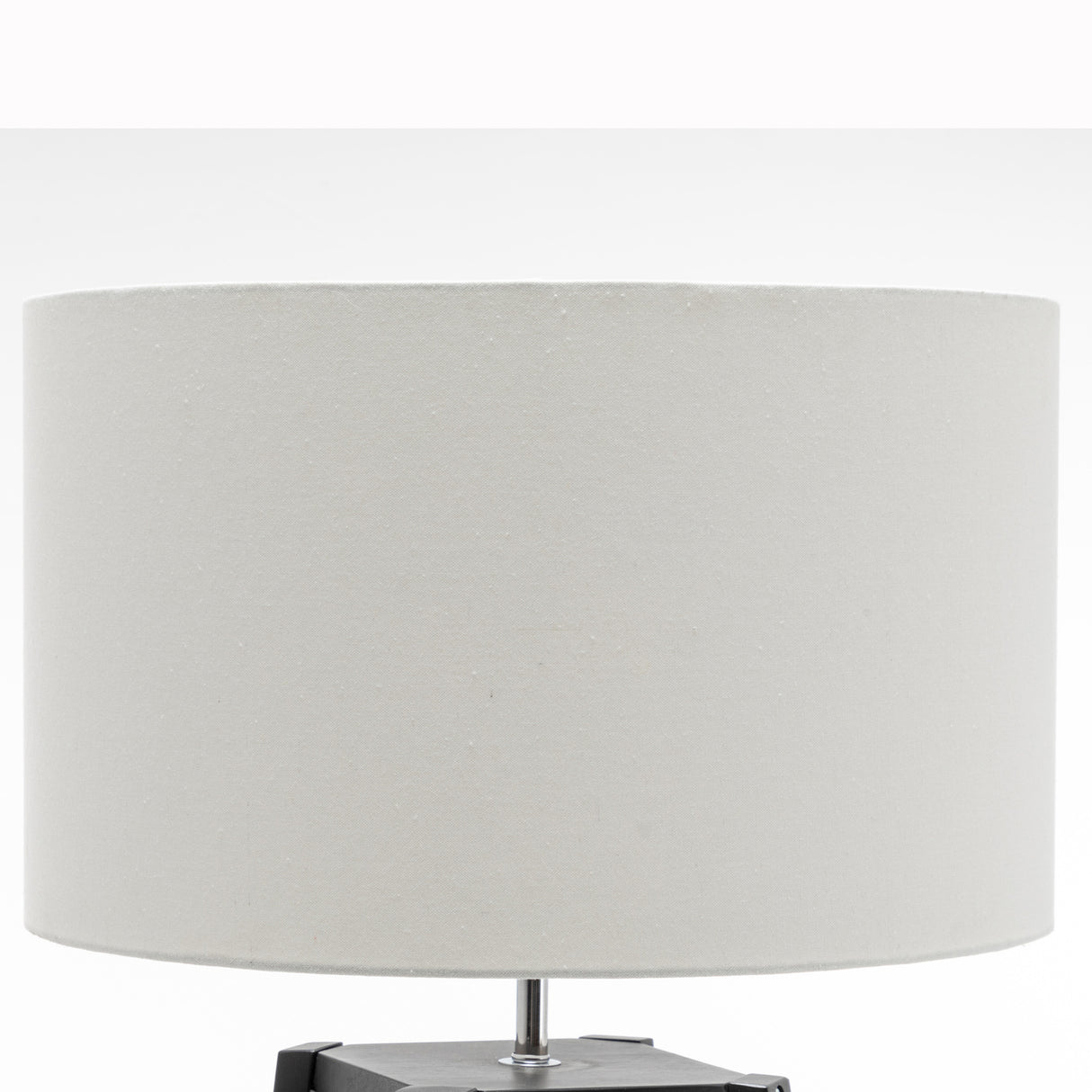 Eiffel 3 Tier Natural Wood Black Floor Lamp w/ Storage Shelves + Off White Linen Shade