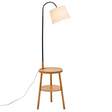 174cm Naples Tripod Floor Lamp & Shelf Storage w/ USB Charger - Natural Wood