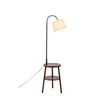 174cm Naples Tripod Floor Lamp & Shelf Storage w/ USB Charger - Cherry