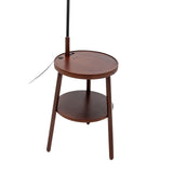 174cm Naples Tripod Floor Lamp & Shelf Storage w/ USB Charger - Cherry