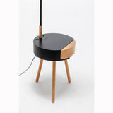 170cm Florence Wooden Tripod Lamp & Shelf/Table Storage w/ USB Charger - Natural/Black