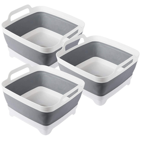 3x Collapsible Foldable Strainer Pack - Fruit/Veggies Washing Storage Basket