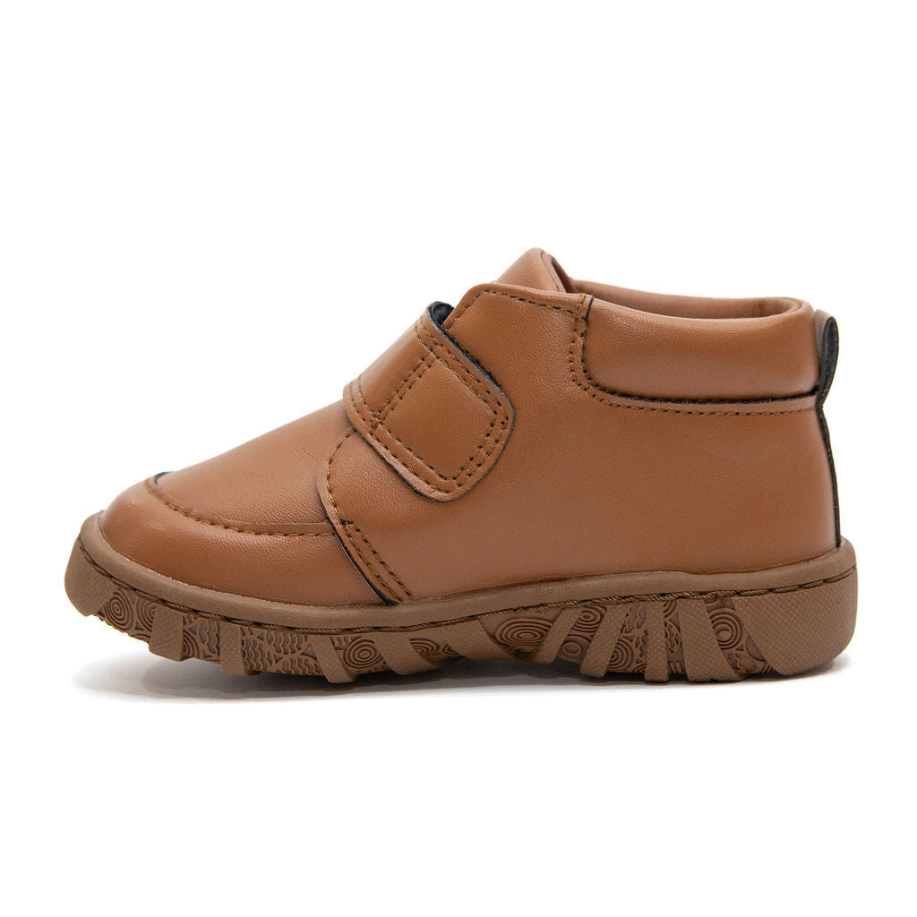 BILLYCART Barefoot Wide-Fit First Walker Boots Shoes Oakley in Tan Brown