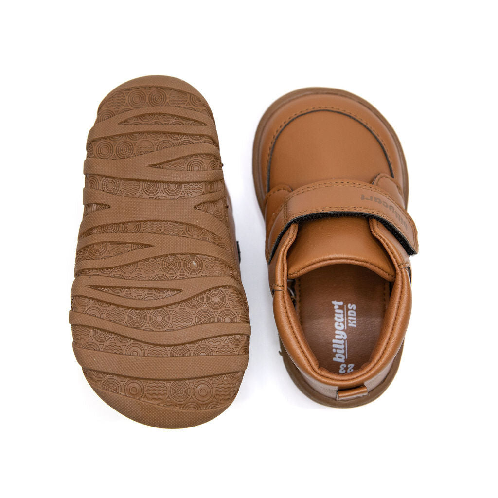 BILLYCART Barefoot Wide-Fit First Walker Boots Shoes Oakley in Tan Brown