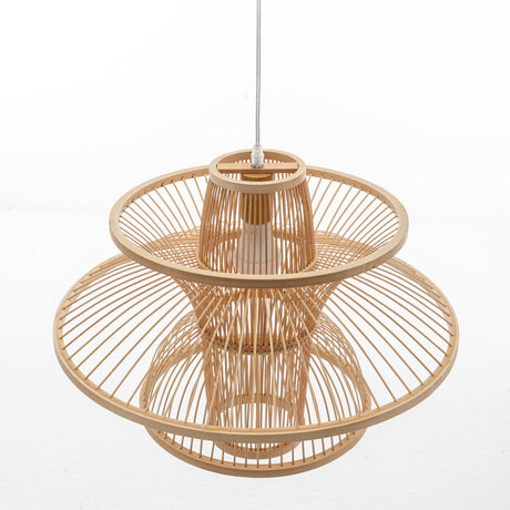 Aurora Natural Hand-Woven Bamboo 3-Layer Pendant Lamp Light