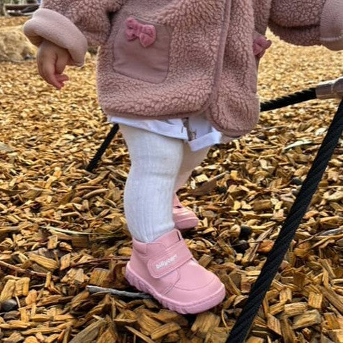 BILLYCART Barefoot Girls Wide-Fit First Walker Sneaker Shoes Sneakers in Pink Lolly