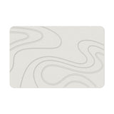 Hard Diatomite Bath Mat Super Dry Anti-Slip - Off White & Squiggle Design