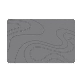 Hard Diatomite Bath Mat Super Dry Anti-Slip - Dark Grey & Squiggle Design