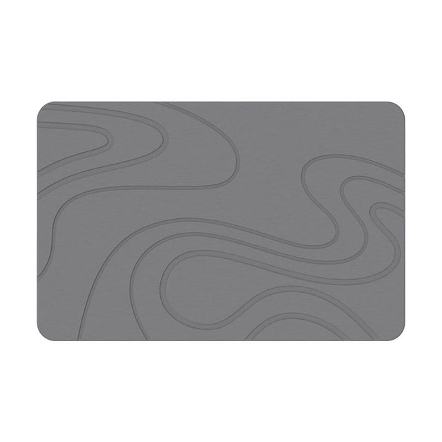 Hard Diatomite Bath Mat Super Dry Anti-Slip - Dark Grey & Squiggle Design
