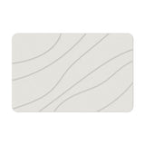 Hard Diatomite Bath Mat Super Dry Anti-Slip - Off White & Wave Line Design