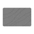 Hard Diatomite Bath Mat Super Dry Anti-Slip - Dark Grey & Wave Line Design