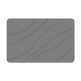 Hard Diatomite Bath Mat Super Dry Anti-Slip - Dark Grey & Wave Line Design