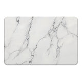 Hard Diatomite Stone Bath/Shower Mat - Quick Dry & Anti-Slip - Off White Marble Print (60x39cm)