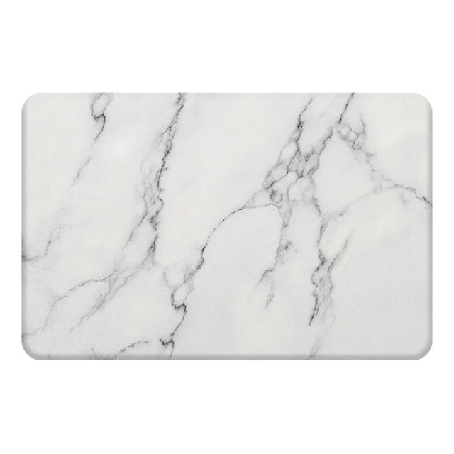 Hard Diatomite Stone Bath/Shower Mat - Quick Dry & Anti-Slip - Off White Marble Print (60x39cm)