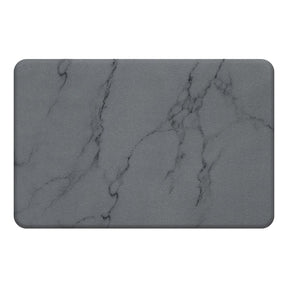 Hard Diatomite Stone Bath/Shower Mat - Quick Dry & Anti-Slip - Dark Grey Marble Print (60x39cm)