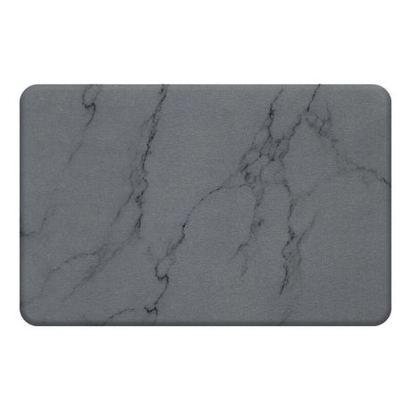 Hard Diatomite Stone Bath/Shower Mat - Quick Dry & Anti-Slip - Dark Grey Marble Print (60x39cm)
