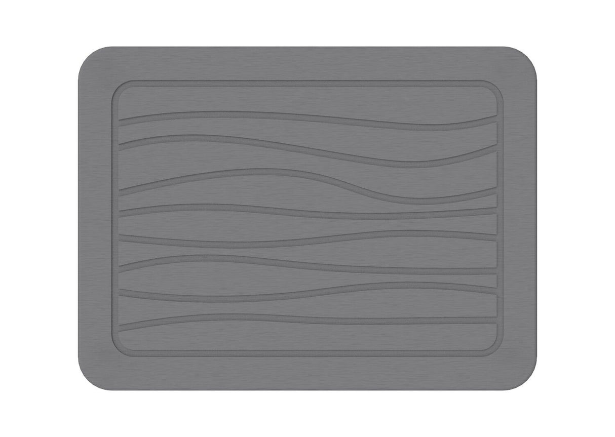 Hard Diatomite Stone Kitchen Dish Counter Top Drying Mat - Dark Grey Lines (40x30cm)
