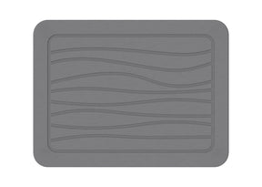 Hard Diatomite Stone Kitchen Dish Counter Top Drying Mat - Dark Grey Lines (40x30cm)