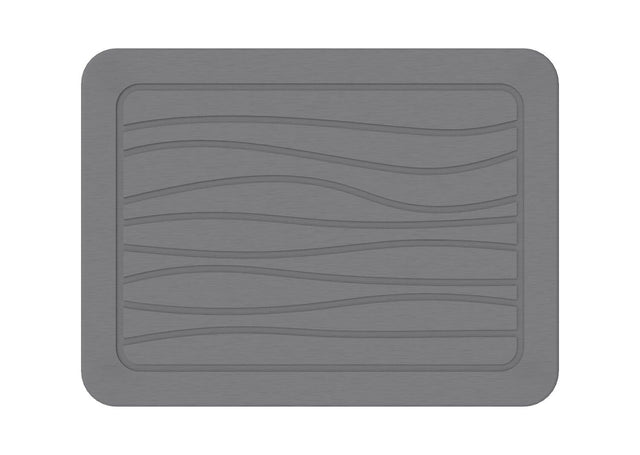 Hard Diatomite Stone Kitchen Dish Counter Top Drying Mat - Dark Grey Lines (40x30cm)