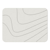 Hard Diatomite Bath Mat Super Dry Anti-Slip - Off White & Wave Line Design (Small)