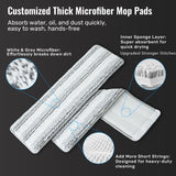 Premium Microfiber Flat Mop Bucket Set w/ Clean & Dirty Water Separation 360 Degree - White