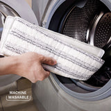 Premium Microfiber Flat Mop Bucket Set w/ Clean & Dirty Water Separation 360 Degree - White