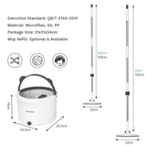 Premium Microfiber Round Mop Bucket Set w/ Clean & Dirty Water Separation 360 Degree - White
