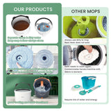 Premium Microfiber Round Mop Bucket Set w/ Clean & Dirty Water Separation 360 Degree - White