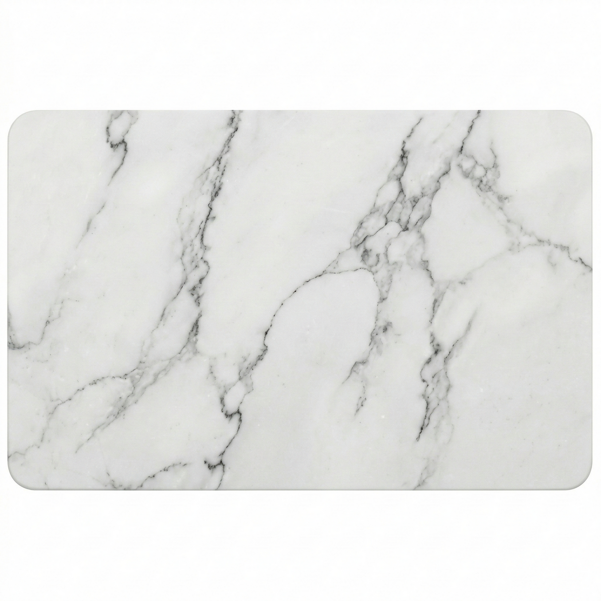 Hard Diatomite Stone Large Bath/Shower Mat - Quick Dry & Anti-Slip - Off White Marble Print (76x42cm)