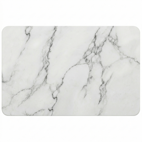 Hard Diatomite Stone Large Bath/Shower Mat - Quick Dry & Anti-Slip - Off White Marble Print (76x42cm)
