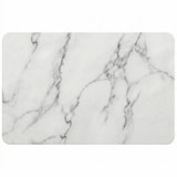 Hard Diatomite Stone Large Bath/Shower Mat - Quick Dry & Anti-Slip - Off White Marble Print (76x42cm)