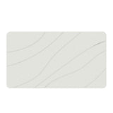 Hard Diatomite Large Bath Mat Quick Dry Anti-Slip - Off White & Wave Line Design