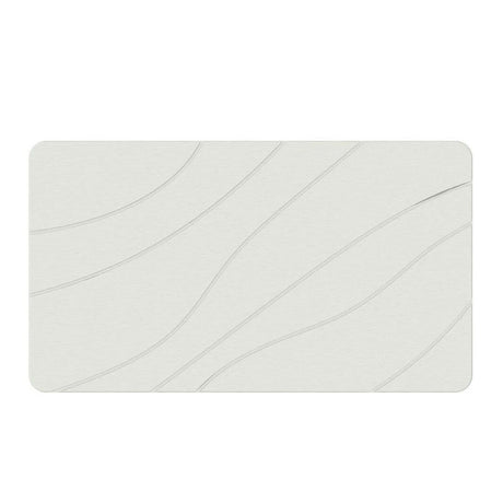 Hard Diatomite Large Bath Mat Quick Dry Anti Slip 76.2cm - Off White & Wave Line Design