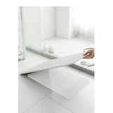 Hard Diatomite Large Bath Mat Quick Dry Anti-Slip - Off White & Wave Line Design