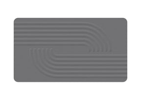 Hard Diatomite Large Bath Mat (Engraved Curves and Lines) - Dark Grey