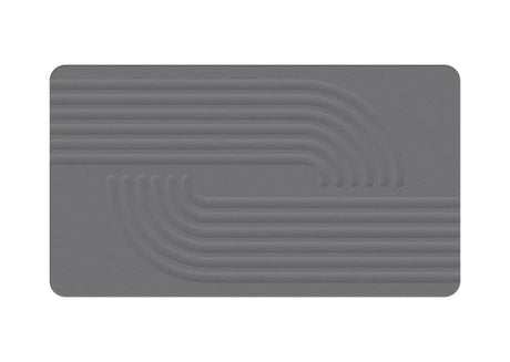 Hard Diatomite Large Bath Mat (Engraved Curves and Lines) - Dark Grey