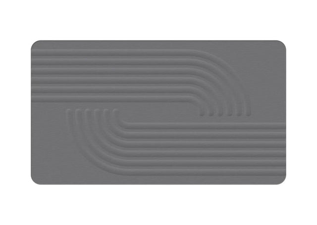 Hard Diatomite Large Bath Mat (Engraved Curves and Lines) - Dark Grey
