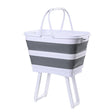 26L Foldable Laundry Basket Hamper Handle and Foldable Stand - Grey/White