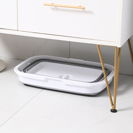 26L Foldable Laundry Basket Hamper Handle and Foldable Stand - Grey/White