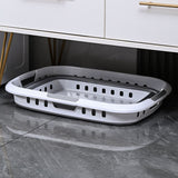 3 Handle 45L Large Foldable Laundry Basket Washing Hamper w/ Air-holes - Grey/White